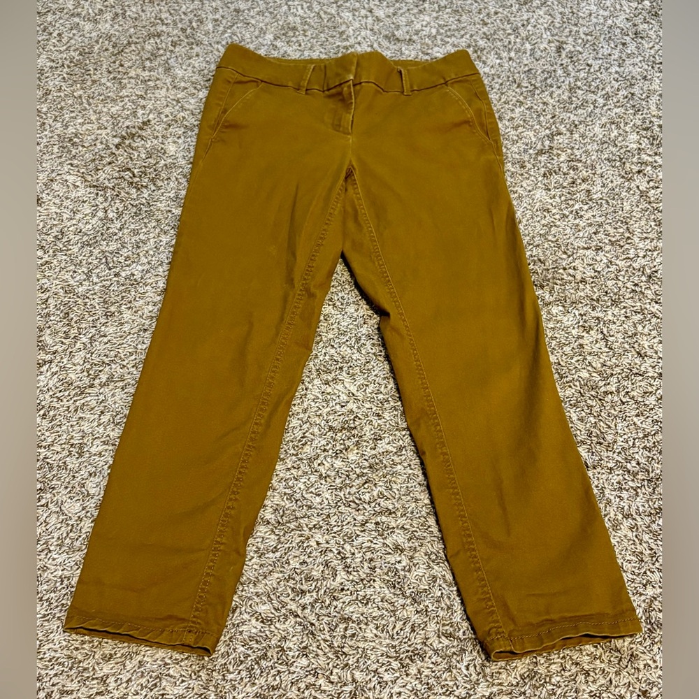 Loft women’s Perfect Straight Pants in Washed Twill, “bronze brown” size 4.